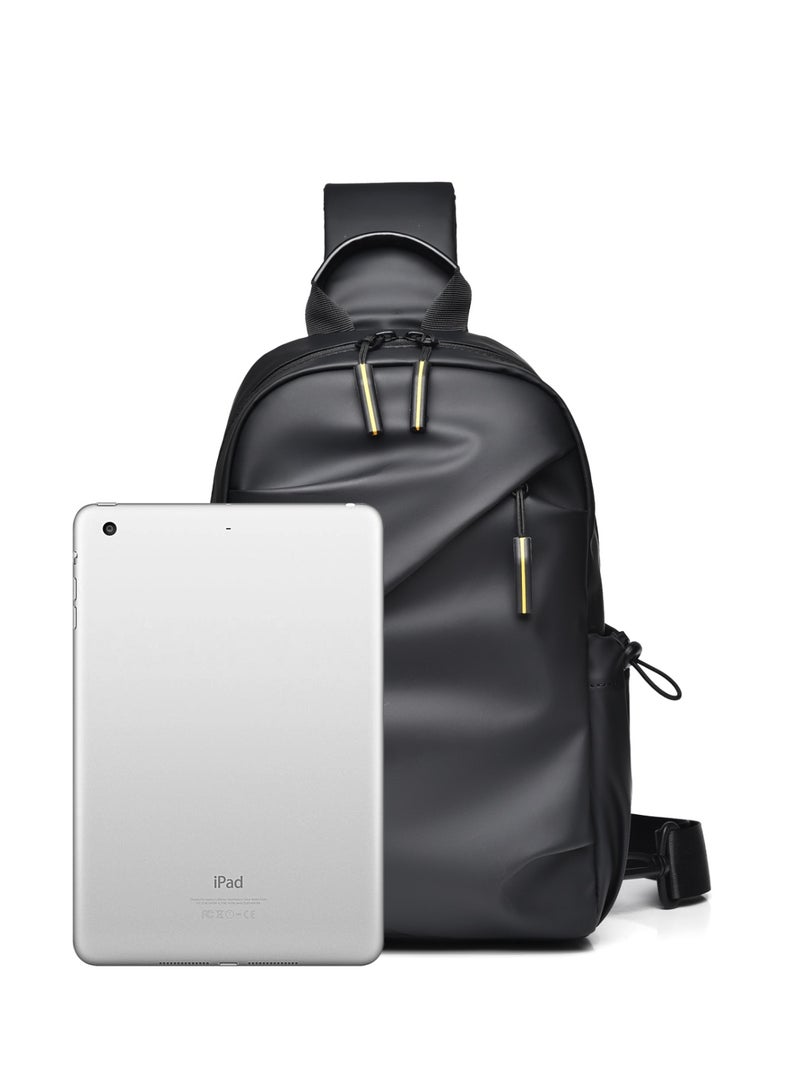 lebonaer Multifunctional Urban Sling Bag - Water-Resistant, Multi-Way Carry, Intelligent Compartments with Labels, Easy-Access Side Pocket, Dedicated Glasses Hanger, for City Travel, Work, Daily Commute. Search Keywords: mens versatile sling bag, urban travel pack, minimalist everyday carry bag, waterproof crossbody bag, organizer sling with labels, laptop sling bag, weekend getaway bag, durable commuter pack, sleek design bag, anti-theft sling, bag with glasses compartment, quick access pocket bag, tech gadget organizer, lightweight travel sling, business casual bag, durable nylon sling bag, multi-purpose urban bag, stylish sling pack, bag for explorers, work and travel sling. - Image 2