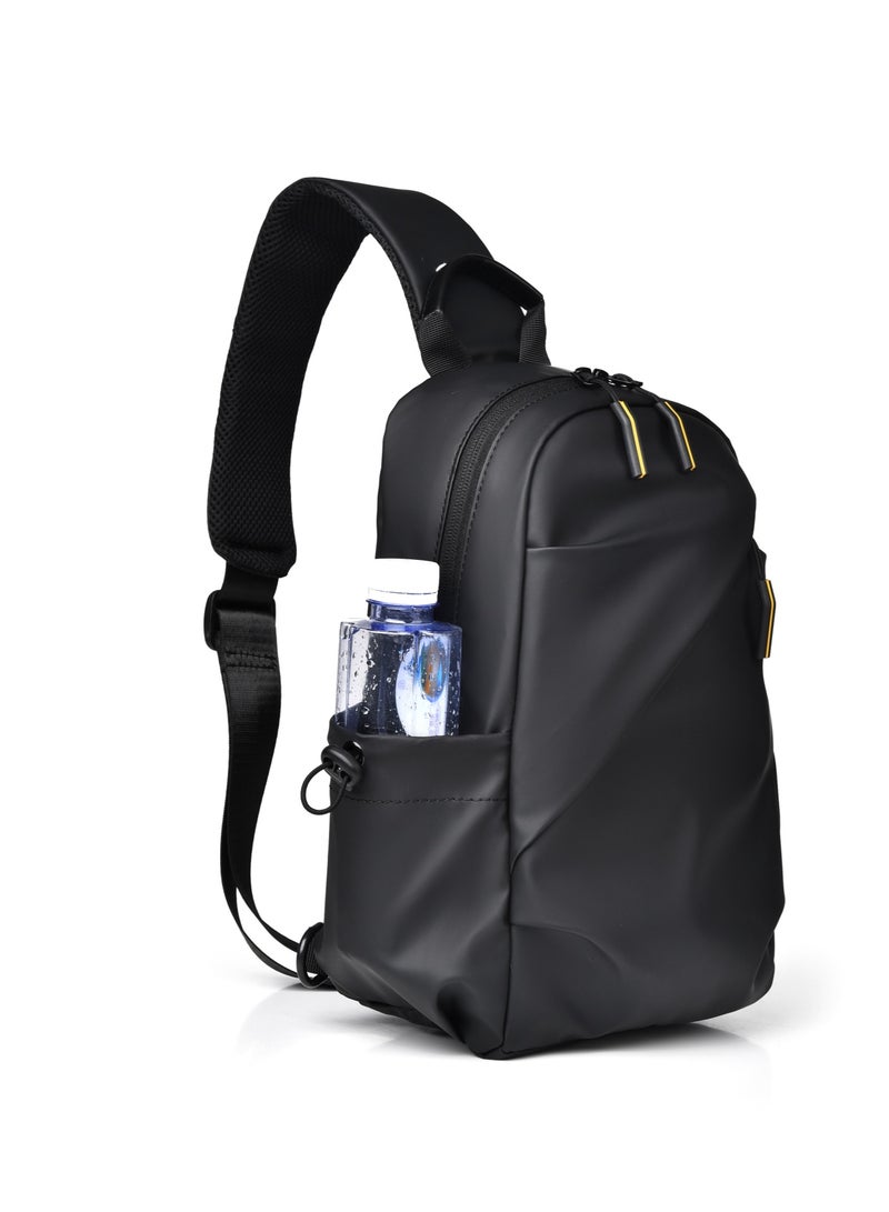 lebonaer Multifunctional Urban Sling Bag - Water-Resistant, Multi-Way Carry, Intelligent Compartments with Labels, Easy-Access Side Pocket, Dedicated Glasses Hanger, for City Travel, Work, Daily Commute. Search Keywords: mens versatile sling bag, urban travel pack, minimalist everyday carry bag, waterproof crossbody bag, organizer sling with labels, laptop sling bag, weekend getaway bag, durable commuter pack, sleek design bag, anti-theft sling, bag with glasses compartment, quick access pocket bag, tech gadget organizer, lightweight travel sling, business casual bag, durable nylon sling bag, multi-purpose urban bag, stylish sling pack, bag for explorers, work and travel sling. - Image 4