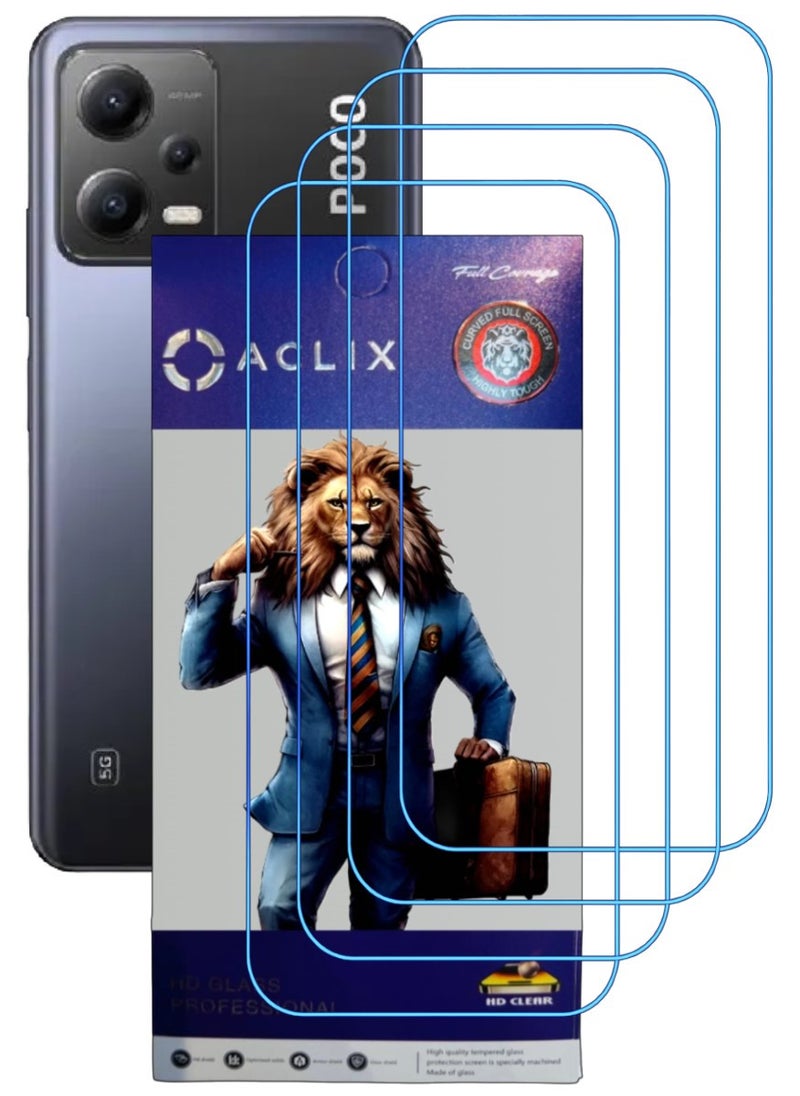 أكاليكس 4 قطع، حماية شاشة،  لهاتف شاومي Poco X5 ، جودة ممتازة. - Image 1