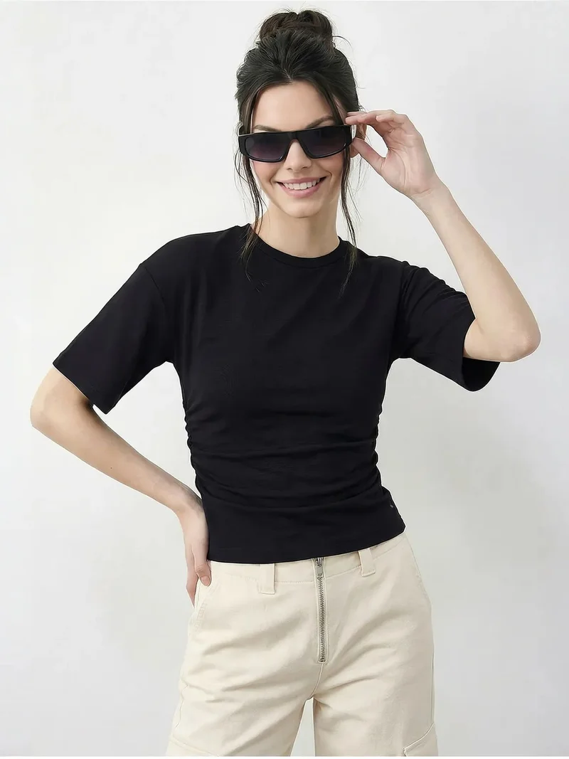 Bianco Lucci LUCCI Regular Fit Crew Neck T-Shirt