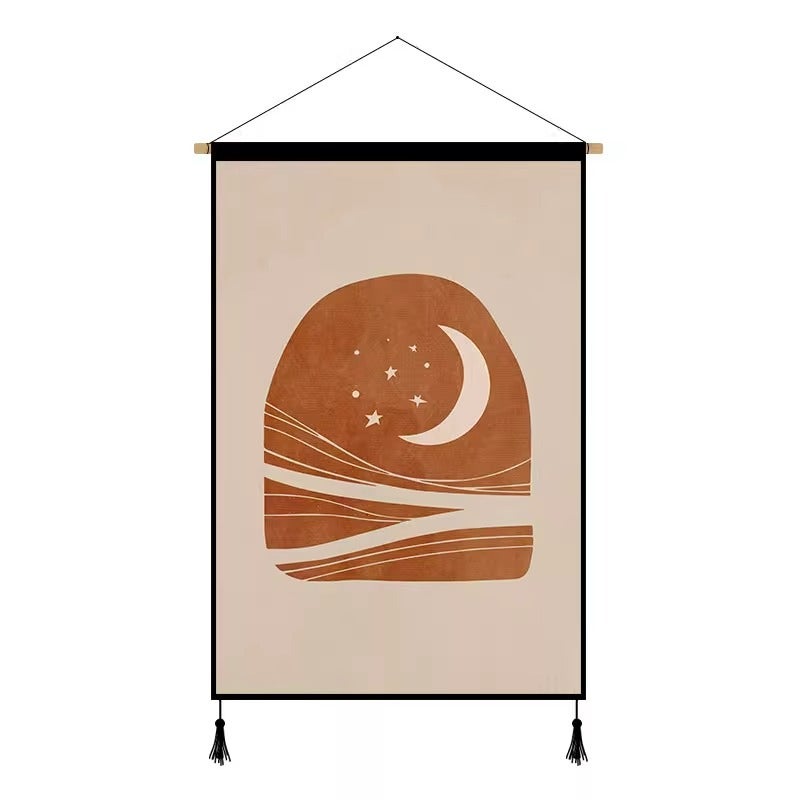 Morandi Simple Fabric Hanging Painting Rental Room Wall Cloth Dormitory Bed Hanging Cloth Room Decorative Cloth Background Cloth Ins Style - Image 1