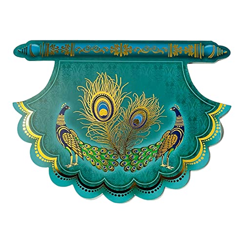 Krisah® Pack of 20 pcs Fan Shaped Sagan/Shagun/Cash/Gift Paper Envelopes (Peacock Blue) - Image 5