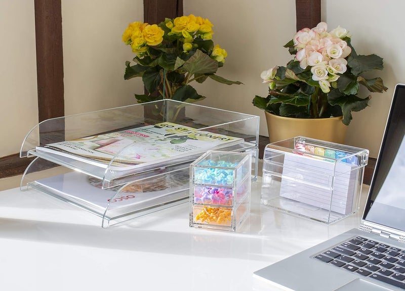 OSCO Clear Acrylic Index Box with Colored Tabs and 100 Lined Record Cards - Image 5