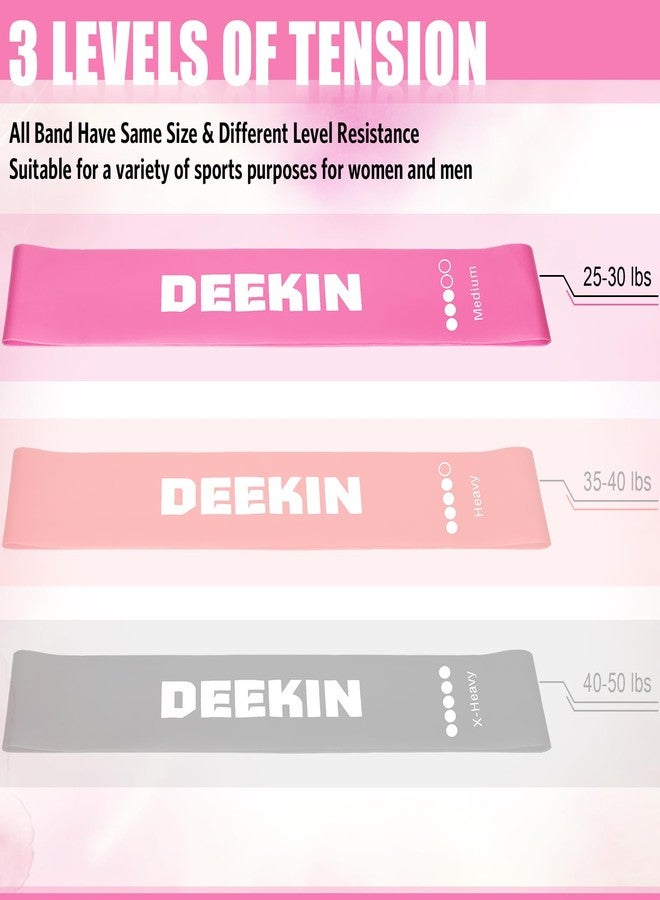 Deekin مجموعة ديكن من 50 قطعة من أربطة المقاومة، حلقات مقاومة رياضية، معدات رياضية، حلقات مرنة للنساء والرجال، للياقة البدنية المنزلية، الصالة الرياضية، اليوغا (25 رطلاً، وردي) - Image 3