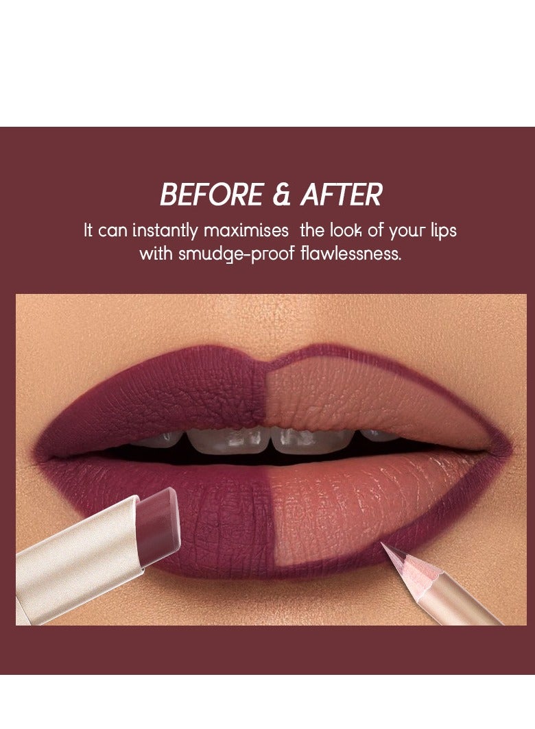 USHAS matte lipstick lipliner two in one lipstick set durable waterproof nude - Image 3