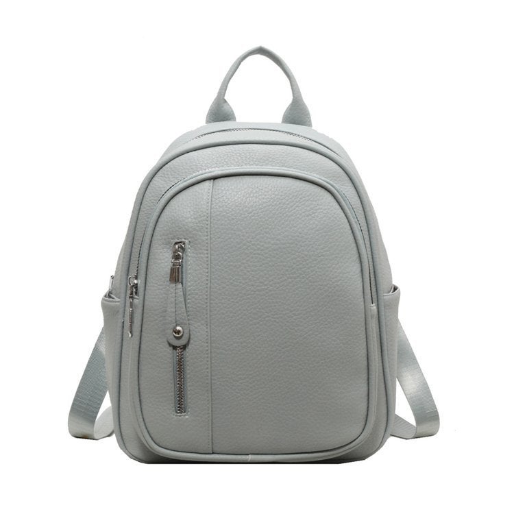 Backpack New 2023 Korean style womens backpack fashionable casual lightweight commuter backpack simple mummy travel bag Lake Blue 