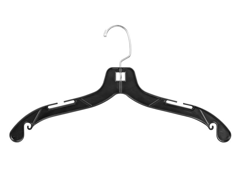 DEILSYâ„¢ Black Plastic Clothes Hangers - Durable Plastic Hanger 50 Pack for Organizing Garments for Shirt Hangers and Dress Coat Hangers Black Clothing Retail Hanger - Image 1