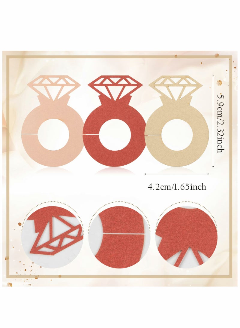Excefore Drinking Charms for Stem Glasses, 72Pcs Paper Diamond Ring Drink Marker Tags Funny Name Tags Cocktail Identification DIY Glass Charms for Wedding Party Favor Decor  - Image 2