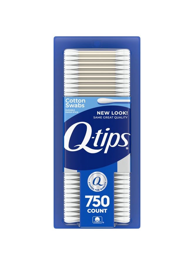 Q-tips Cotton Swabs For Hygiene and Beauty Care Original Cotton Swab Made With 100% Cotton 750 Count - Image 1