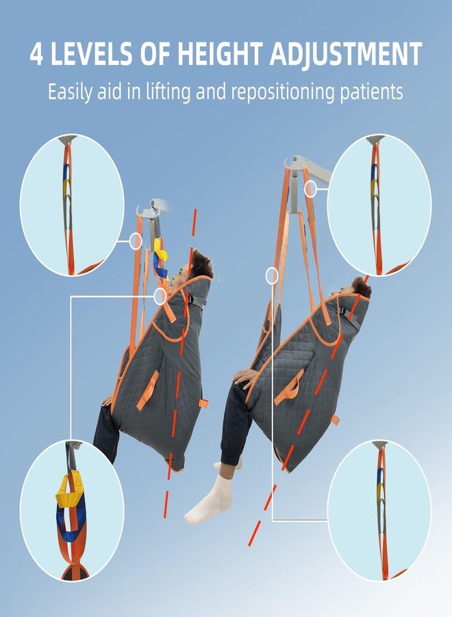 BUYHAO Patient Lift Sling for Home Use, Padded U-Sling with Asjustable Head Support, Universal Patient Lift Sling, Divided Leg Sling for toileting, Transfer Lift Slings, Size M, Supports up to 500 lbs - Image 4