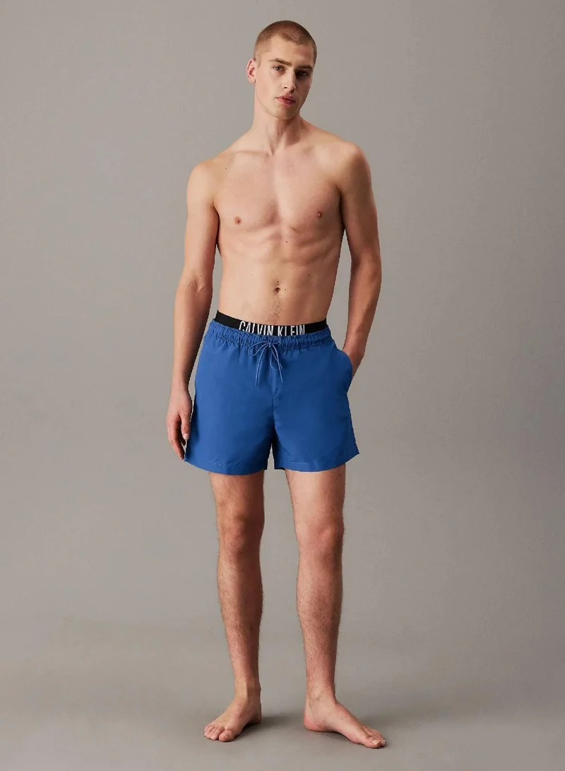 Calvin Klein Patch Of Blue Double Waistband Swim Shorts - Intense Power for Men | Best Price UAE