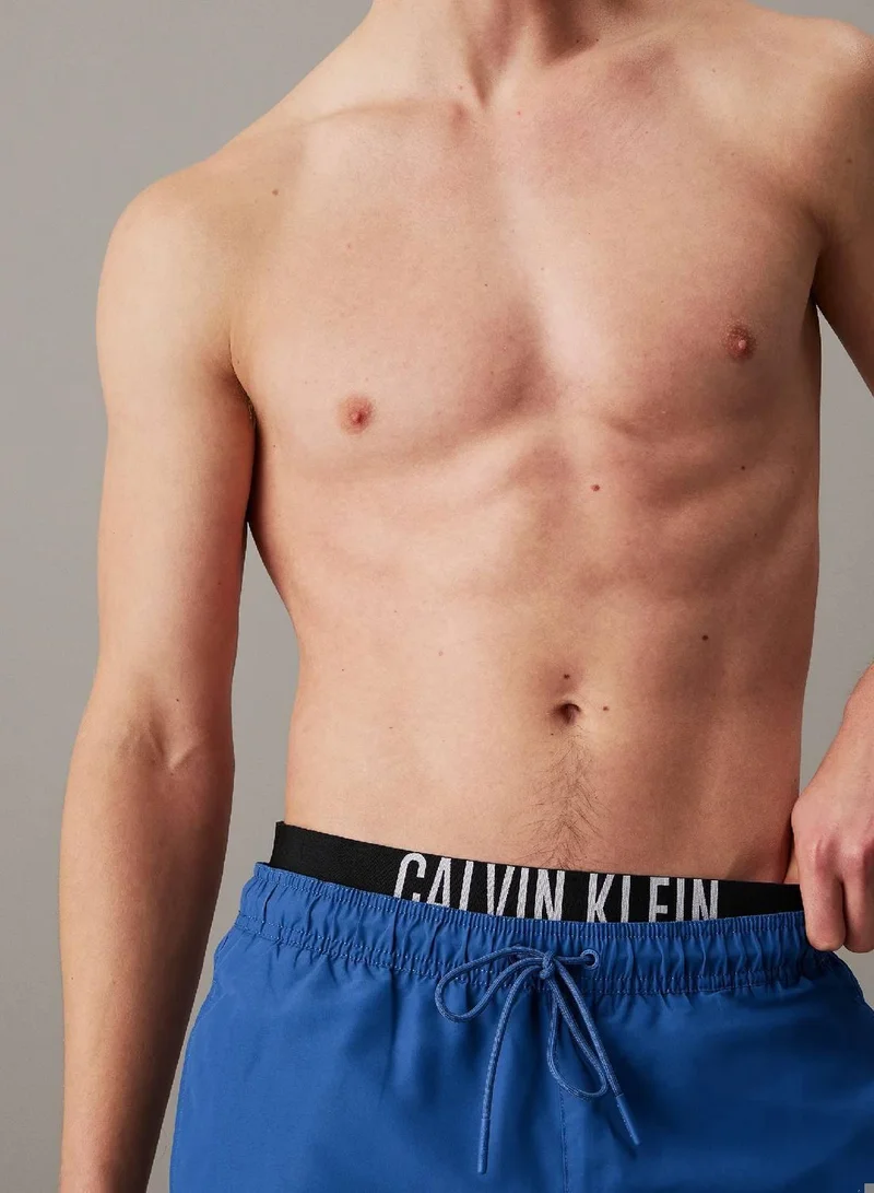 Calvin Klein Patch Of Blue Double Waistband Swim Shorts - Intense Power for Men | Best Price UAE
