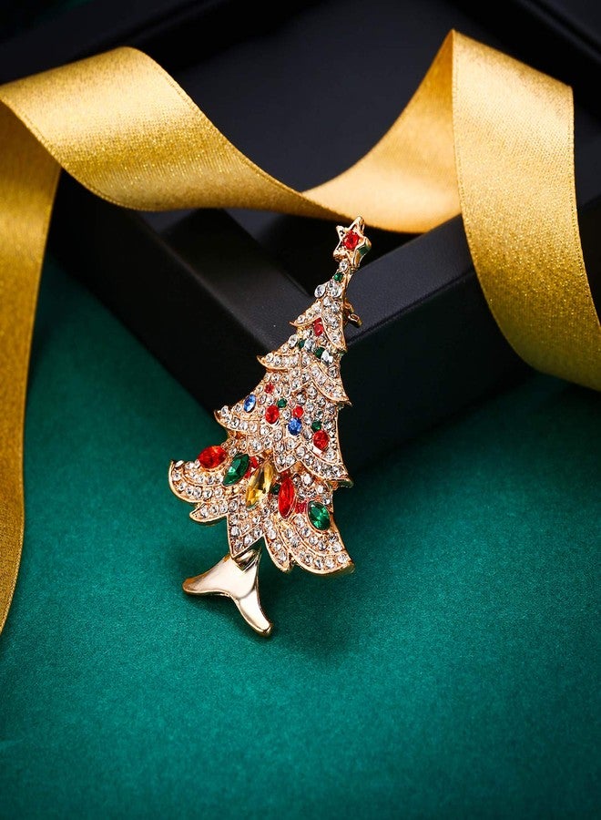 Flyonce Christmas Brooch for Women, Multicolor Crystal Rhinestone Christmas Tree Pins and Brooches Vintage Xmas Wishing Tree Lapel Pin for New Year Holiday Clothing Hat Bag Jewelry Gifts Accessories - Image 3