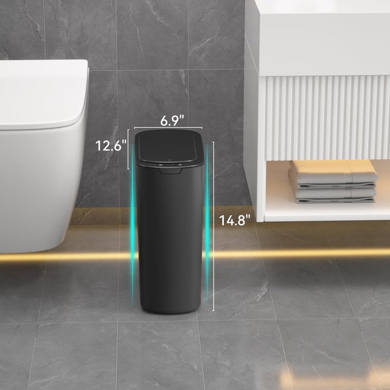 LJIACLEA 5 Gallon Motion Sensor Bathroom Trash Can Automatic Garbage Cans with Lid Touchless Smart Slim Plastic Trash Bin for Kitchen, Bedroom, Toilet, Office, Living Room - Image 2