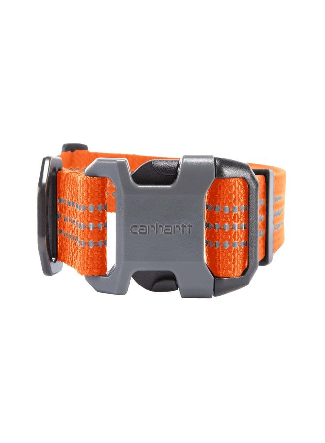 كارهارت طوق كلاب من كارهاارت مصنوع من نسيج النايلون، قابل للتعديل بالكامل مع مشبك جانبي متين، لون برتقالي غامق، مقاس كبير - Image 2