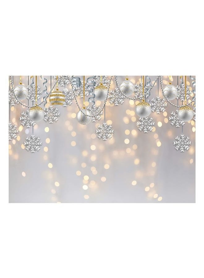 Funnytree 7x5ft Winter Wonderland Party Backdrop for Photography White Christmas Merry Xmas Snowflake Glitter Bokeh Background Sparkle Baby Shower Kids Birthday Portrait Banner Photo Booth Studio - Image 1