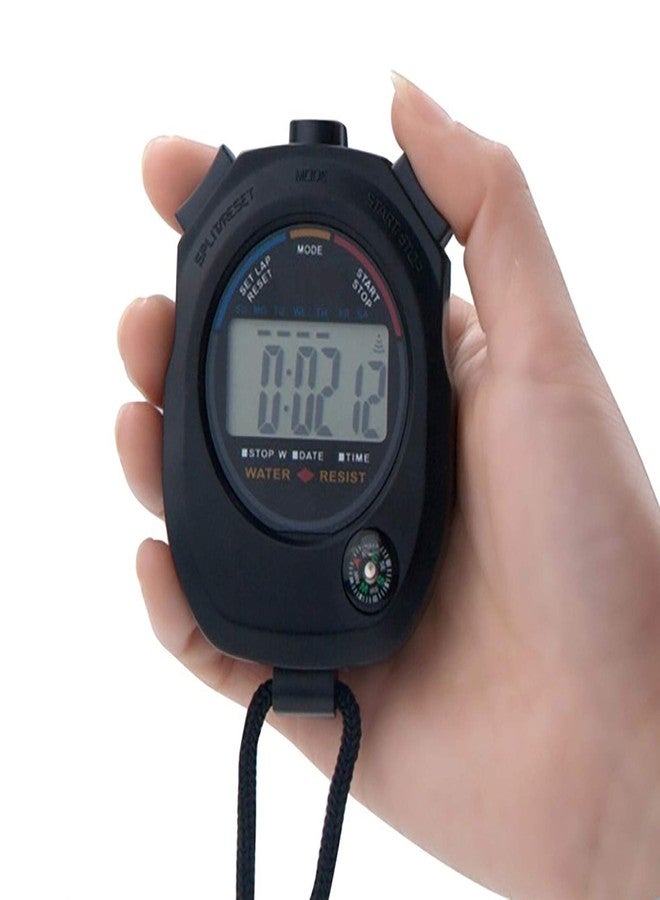 Ascension � Digital Sports Waterproof Chronograph Day Timer Stopwatch with Compass, (Black) - Image 3