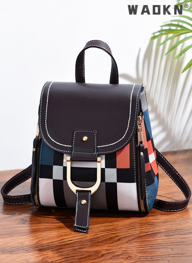 WAOKN Women's Backpack Small Shoulder Bag Handbags Ladies Leather Backpack Shoulder Bag,Small Leather Backpack Purse for Women, Fashion Designer Mini Backpacks, Ladies Travel Lightweight Shoulder Bags,Trendy Design Combined with Practical  - Image 1