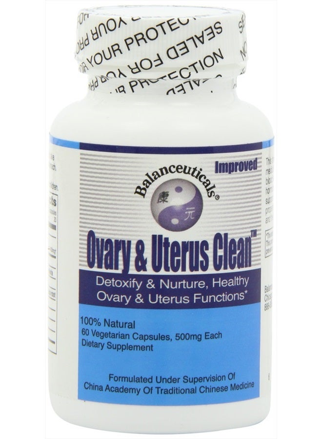 Balanceuticals تنظيف المبايض والرحم، 500 ملغ كبسولات مكمل غذائي، زجاجة تحتوي على 60 كبسولة - Image 1