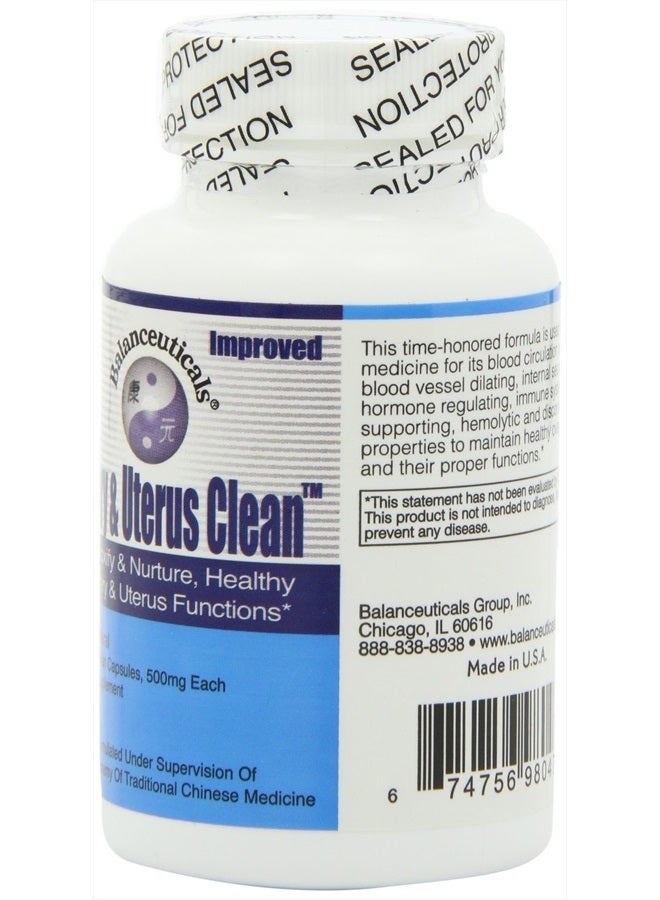 Balanceuticals تنظيف المبايض والرحم، 500 ملغ كبسولات مكمل غذائي، زجاجة تحتوي على 60 كبسولة - Image 2