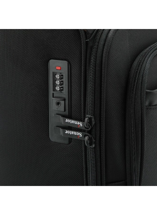 SENATOR 17-inch Premium Pilot Bag Water Resistant 4 Double Spinner Wheeled Rolling Laptop Case with Safe Zippers for Unisex, KH101-Black  - Image 4