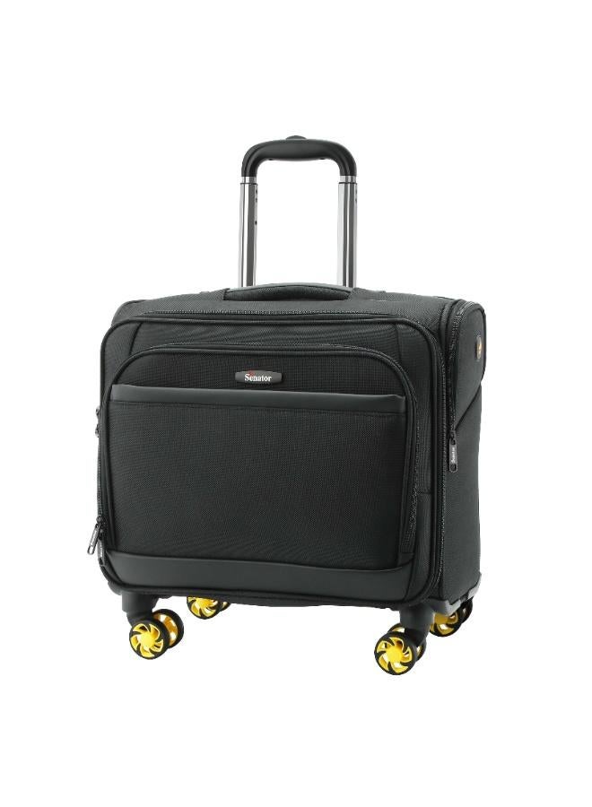 SENATOR 17-inch premium pilot bag water resistant 4 double spinner wheeled rolling laptop case with safe zippers for unisex, kh101-black - Image 1