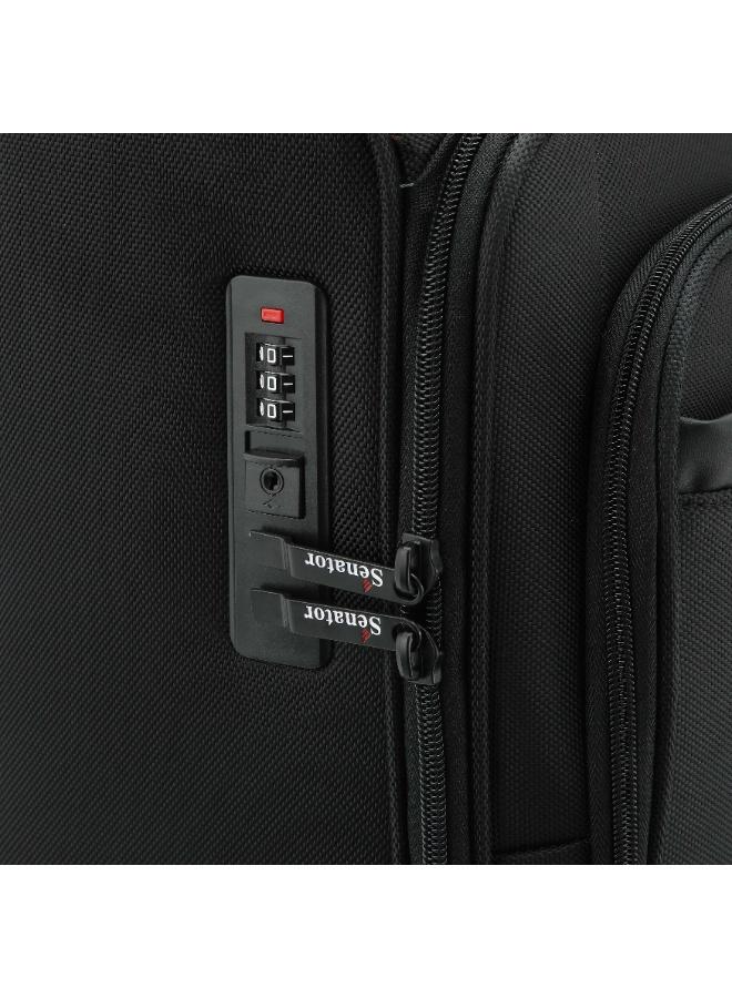 SENATOR 17-inch premium pilot bag water resistant 4 double spinner wheeled rolling laptop case with safe zippers for unisex, kh101-black - Image 4