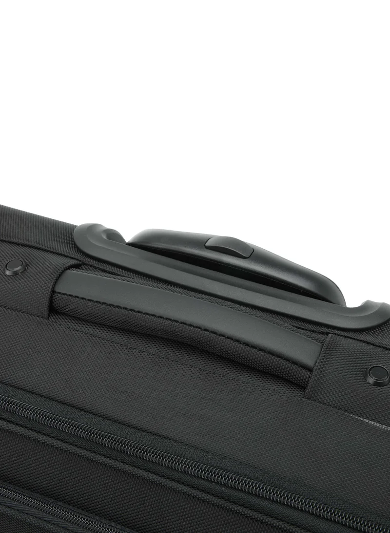 Senator  Premium 17-inch Pilot Bag Water Resistant 4 Double Spinner Wheeled Rolling Laptop Case with Safe Zippers for Unisex, KH101, Black  | Best Price UAE