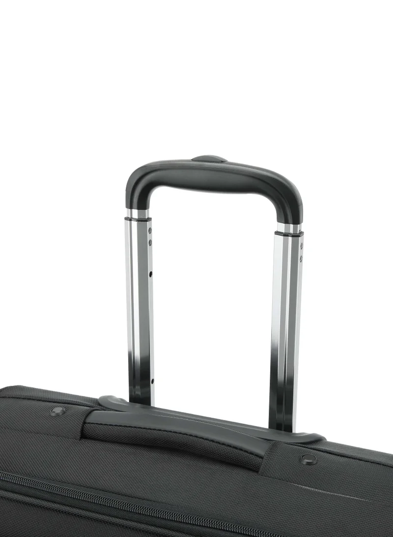 Senator  Premium 17-inch Pilot Bag Water Resistant 4 Double Spinner Wheeled Rolling Laptop Case with Safe Zippers for Unisex, KH101, Black  | Best Price UAE