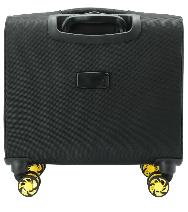 Senator  Premium 17-inch Pilot Bag Water Resistant 4 Double Spinner Wheeled Rolling Laptop Case with Safe Zippers for Unisex, KH101, Black  | Best Price UAE