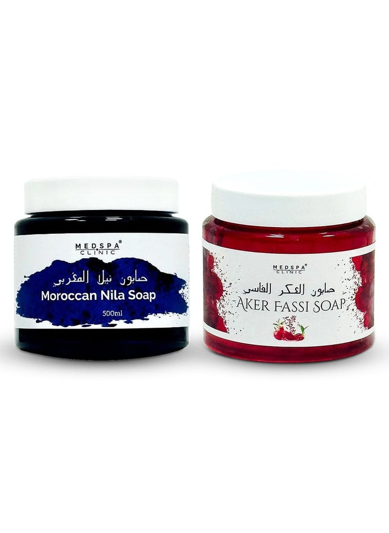 MEDSPACLINIC Moroccan Nila and Aker Fassi Saop 500g Combo Pack  - Image 1