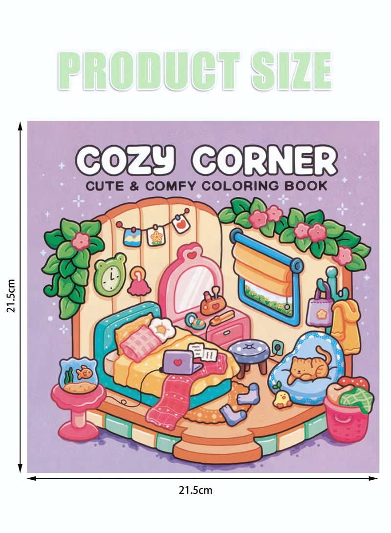 كتاب تلوين للكبار والمراهقين، ركن مريح: نشاط استرخاء يومي لطيف ومريح مع رسوم توضيحية رائعة، علاج فني مريح مضاد للقلق، مثالي للمساحات المريحة وهدايا العطلات - Image 2