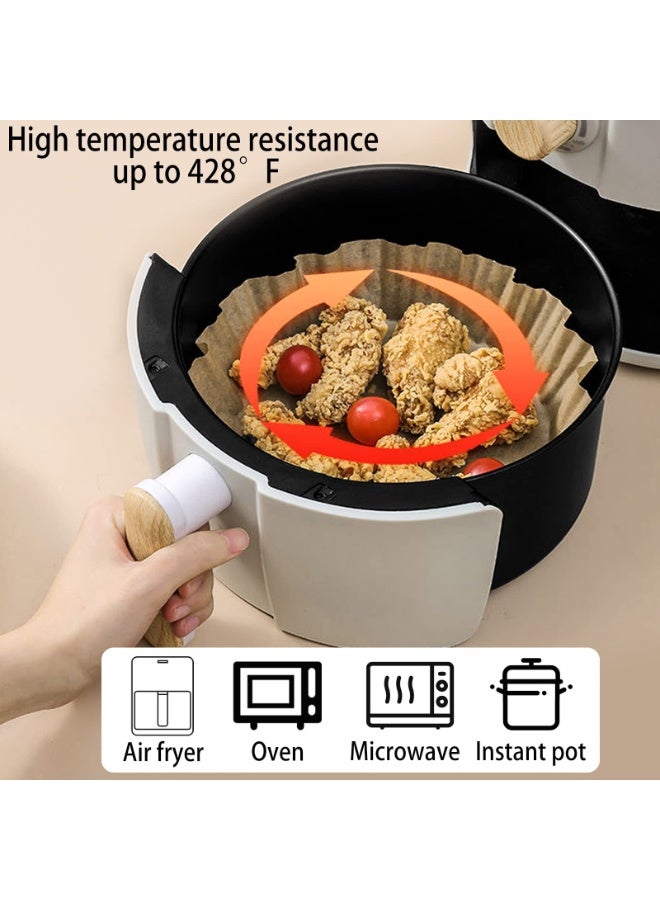 زيفانا 100 قطعة من ورق القلاية الهوائية غير لاصقة يمكن التخلص منها، بطانات ورق زبدة غير لاصقة، مستديرة للخبز من الدرجة الغذائية للقلاية الهوائية، 16 سم/6.3 بوصة بني - Image 4