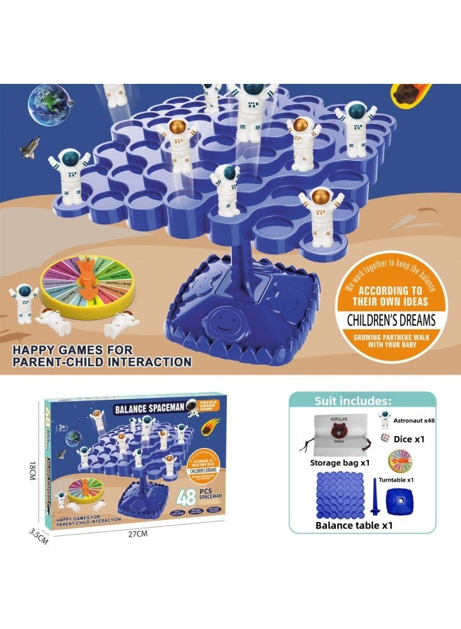 لعبة لوحة تعليمية للأطفال من شجرة توازن الضفدع، لعبة جينجا التفاعلية المزدوجة لشجرة توازن رواد الفضاء