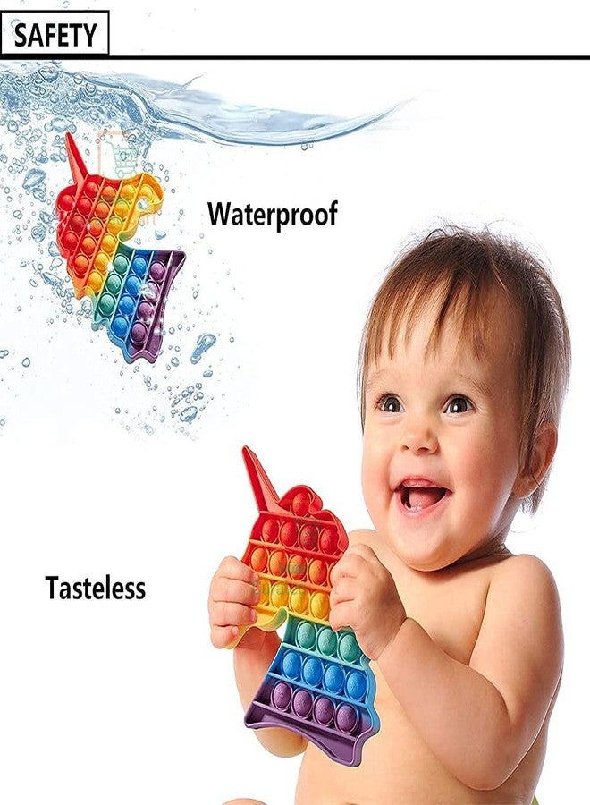 Peeplvalue POP It Fidget Toys for Kids,Push Pop Bubble Fidget,Unbreakable,Washable,Food Grade,Anti Stress Relief Sensory Autism Toys for Girls Boys Kids and Adults (Unicorn+ Round) - Image 5