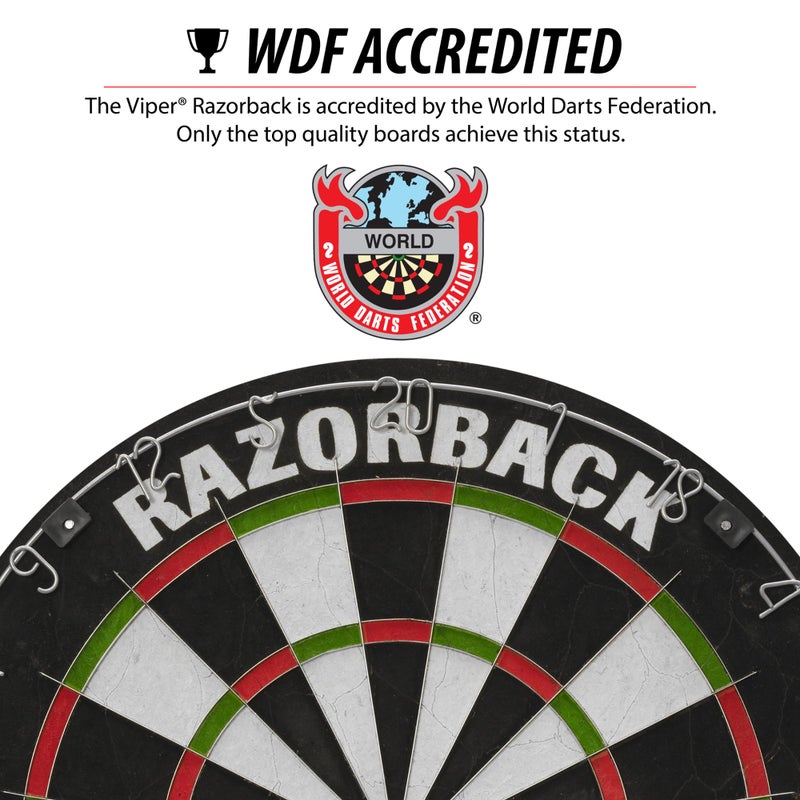 Viper Razorback WDF Accredited, Official Competition Bristle Steel Tip Dartboard Set with Staple-Free Razor Thin Spider Wire Self-Healing - Image 2