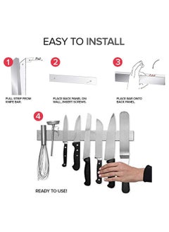 LIMOS Magnetic Knife Holder - 16-Inch Stainless Steel Rack for Knives, Kitchen Utensils, Tools, and Art Supplies  - Image 3