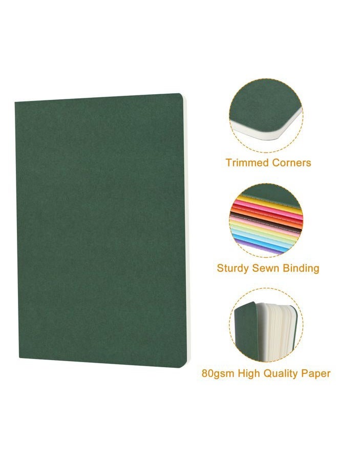ZCZN 24 Pack Colorful Blank Notebooks Bulk, A5 Journals with 12 Colors, 60 Pages/30 Sheets, 8.3x5.5 Inch, Plain Paper, Travel Writing Journal Notebooks for Work & School - Image 3