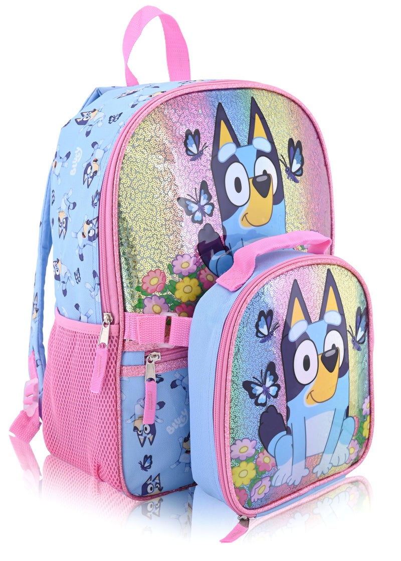 Fast Forward Bluey Backpack With Lunch Box for Kids Insulated Lunch Bag Lunch Box for Boys Girls Toddlers Backpack for School and Reusable Lunchbox - Image 2
