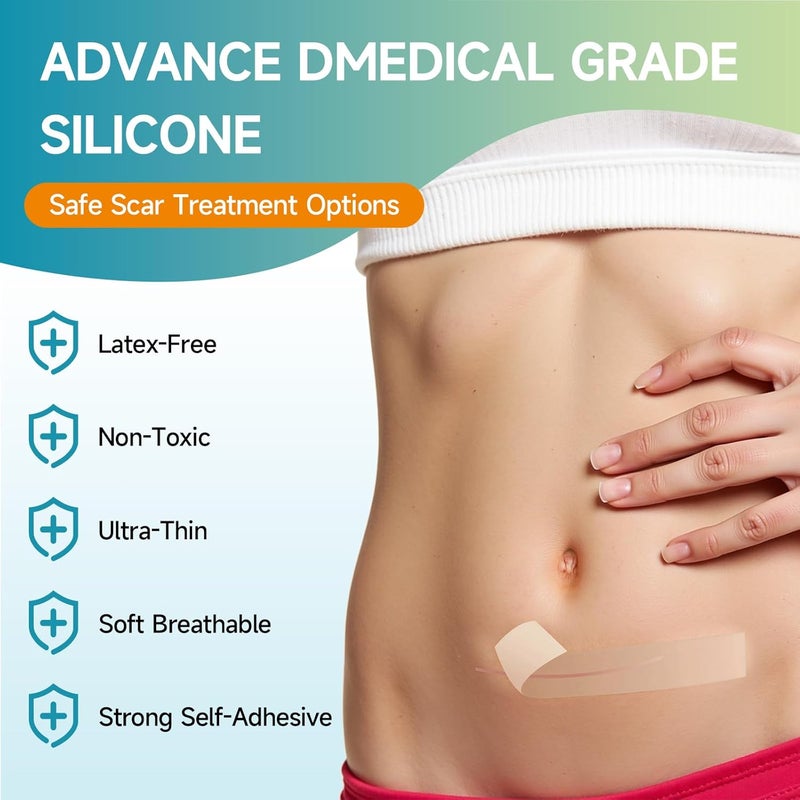 Gaayou Silicone Scar Sheets Silicone Scar Tape 16x120  Roll3M Reusable Professional Scar Silicone Strips Soft Silicone Scar Patches for Scar Removal Treatment Surgical Scars Keloid CSection Burn - Image 2