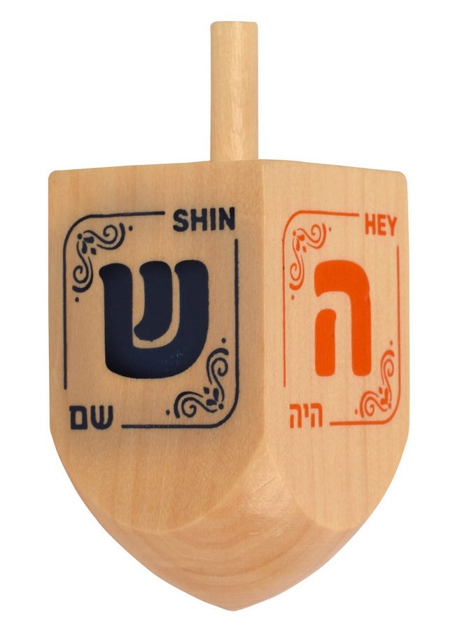 Izzy 'n' Dizzy Hanukkah Dreidels - Wooden Dreidel - 10 Pack Medium  - Image 2