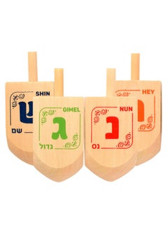 Izzy 'n' Dizzy Hanukkah Dreidels - Wooden Dreidel - 10 Pack Medium  - Image 3