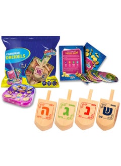 Izzy 'n' Dizzy Hanukkah Dreidels - Wooden Dreidel - 10 Pack Medium  - Image 1