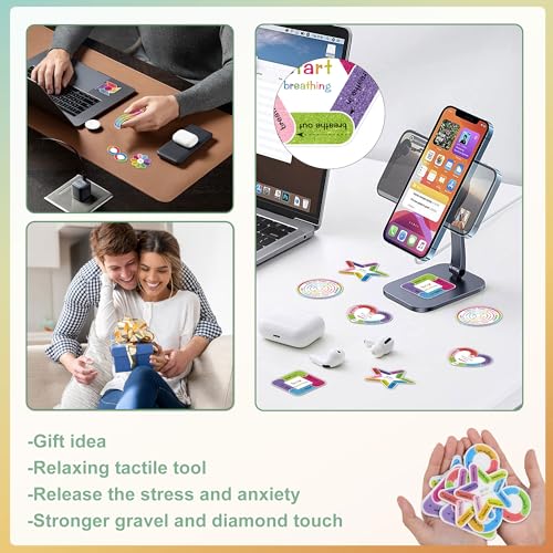 Huimdery 45Pcs Calm Stickers for Anxiety Sensory Stickers Textured Sensory Stickers Anti Stress Anxiety Relief Items Boho Calm Stickers Bulk Waterproof Fidget Stickers Adults Kids Teacher Supplies (45) - Image 4