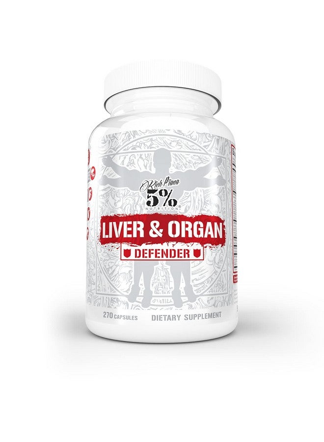 5% Nutrition Rich Piana Liver & Organ Defender Cycle Support Plus NAC | Liver Support, Prostate Supplement, Heart, Kidney, Skin Support | Milk Thistle, Saw Palmetto, Hawthorn Berry (30-90 Servings) - Image 1