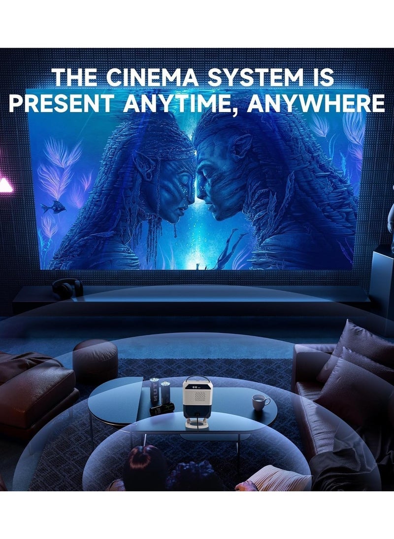 ELTRAZONE Smart Projector with 4K Support – 1080P Native Resolution, 200-Inch Display, Auto Keystone Correction, 2GB RAM 64GB ROM, Dual Band Wi-Fi (2.4G/5G), Bluetooth, 180° Flip Stand, Remote Control – Portable Home Theater & Outdoor Video Projector – HDMI/USB/TV Stick/iOS/PS4/PS5 Compatible black  - Image 4