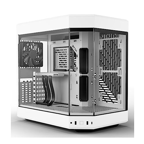 Hyte Y60 Modern Aesthetic Dual Chamber Panoramic Tempered Glass Mid-Tower ATX Computer Gaming Case with PCIE 4.0 Riser Cable Included, Snow White (CS-HYTE-Y60-WW) - Image 1