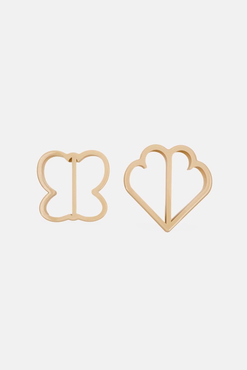 Bebe Home Heart And Butterfly Shape Sandwich Cutters, Beige - Image 1