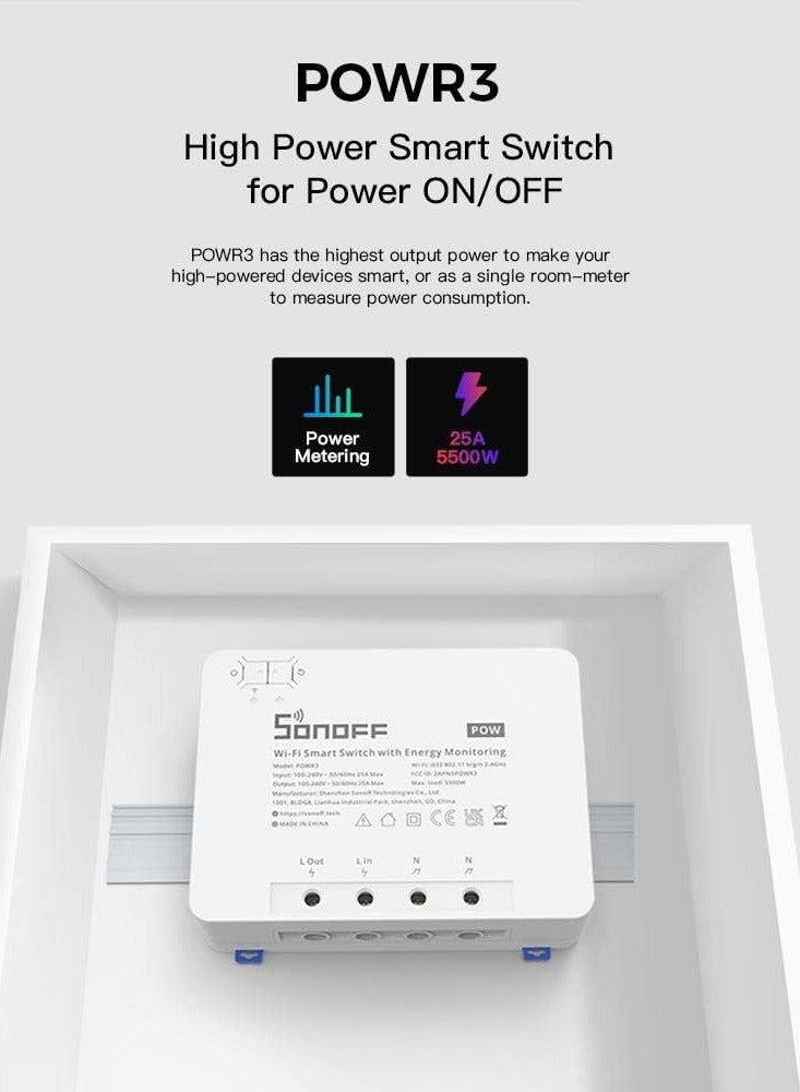 SONOFF SONOFF POWR3 High Power Smart Switch - Image 4