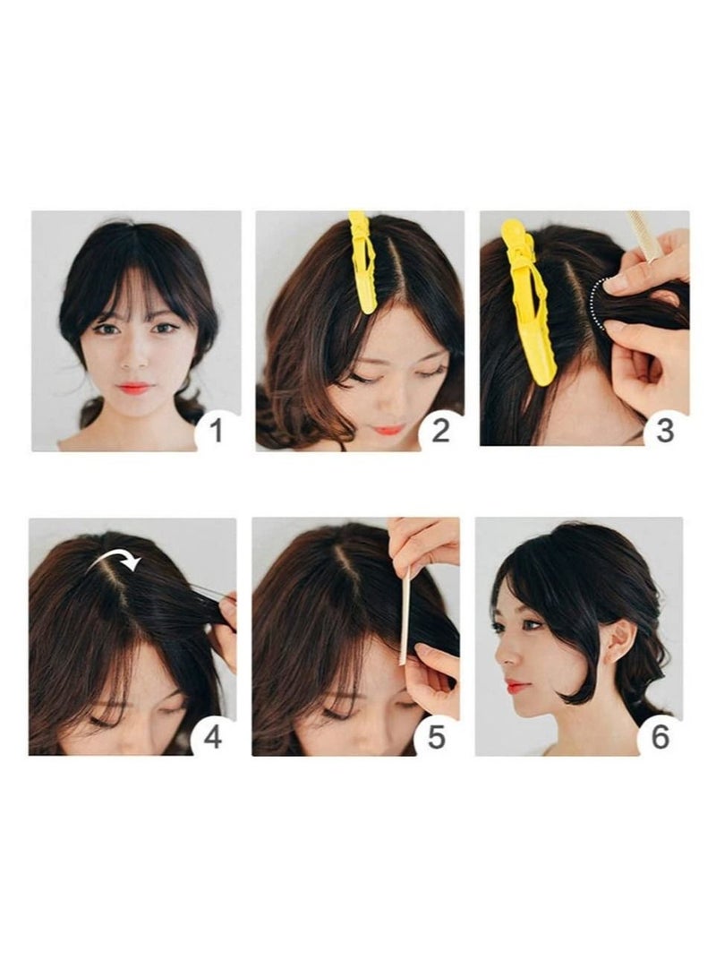 إستيل مقطع غير مرئي من الانفجارات الطويلة المستقيمة المصنوعة يدويًا في الانفجارات الجانبية شعر بشري بمظهر طبيعي وتمديد قطعة شعر بني فاتح - Image 5